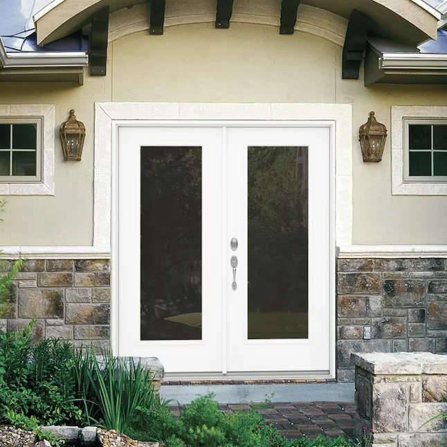 JELD-WEN 72- x 80- Low-e Primed Rvs French Right-Hand Inswing Double Patio Door