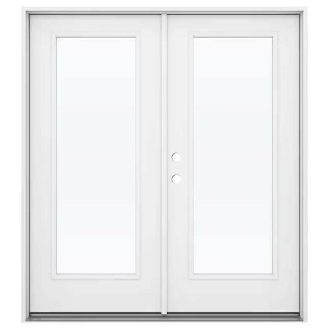 JELD-WEN 72- x 80- Low-e Primed Rvs French Right-Hand Inswing Double Patio Door