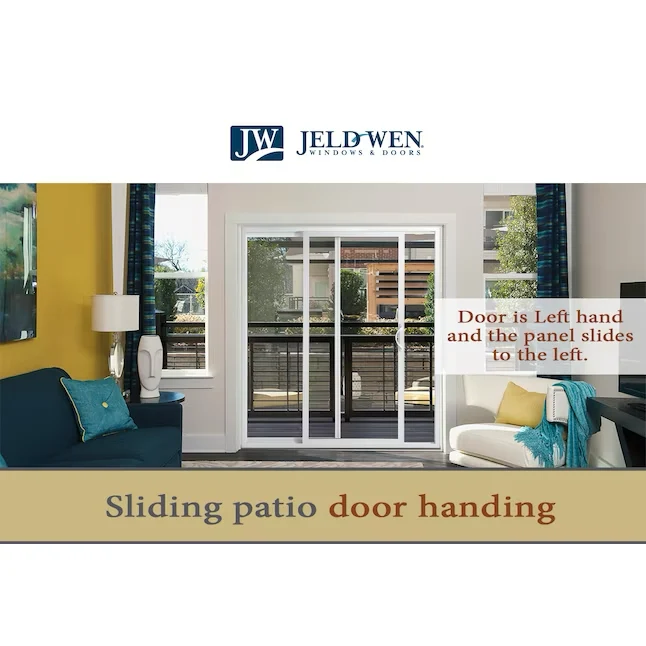 JELD-WEN 72- x 80- Low-e White Vinyl Sliding Left-Hand Sliding Dubbel Patio Door
