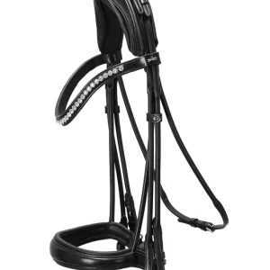 Kensington Duo Bridle rolled black/silver F