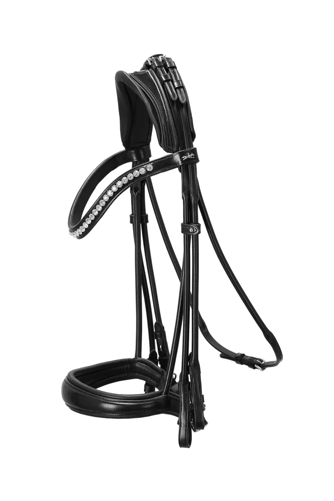 Kensington Duo Bridle rolled black/silver F