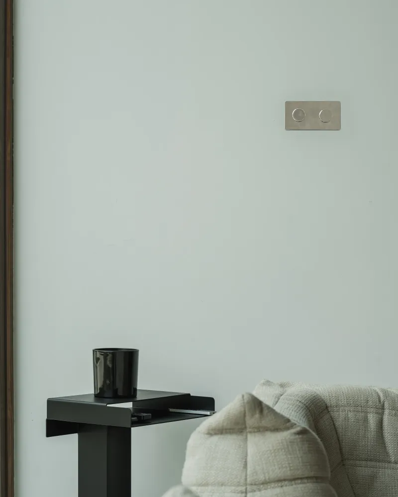 Kew Dubbele 2x verticale dimmer - Gepolijst Nikkel Regular
