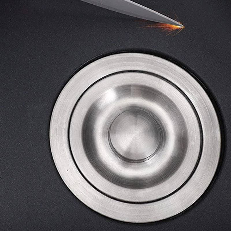 Koolzwart Round Kitchen Sink Contemporary Drop- 1 Holes Single Bowl Sink 12l