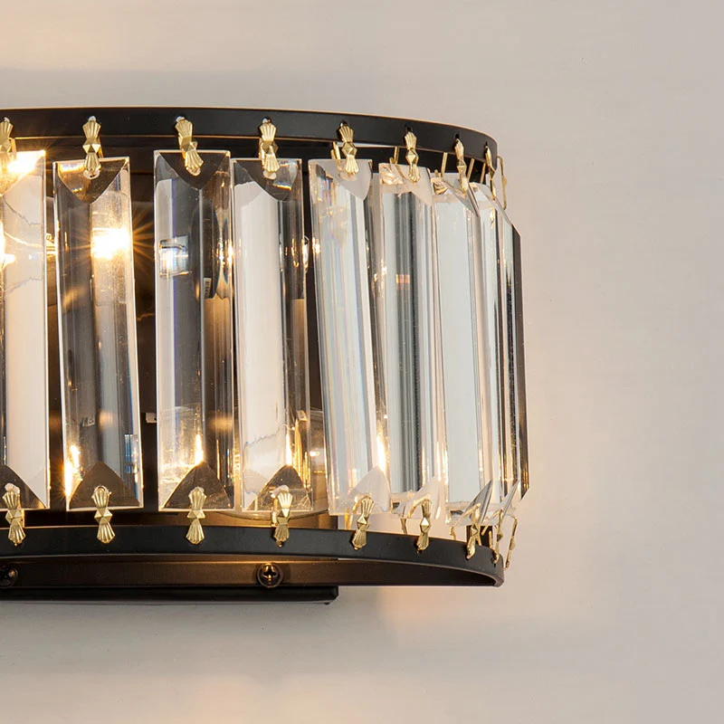 2 lampen prismatische kristallen wandkandelaar minimalistische halfronde woonkamer wandgemonteerd zwak