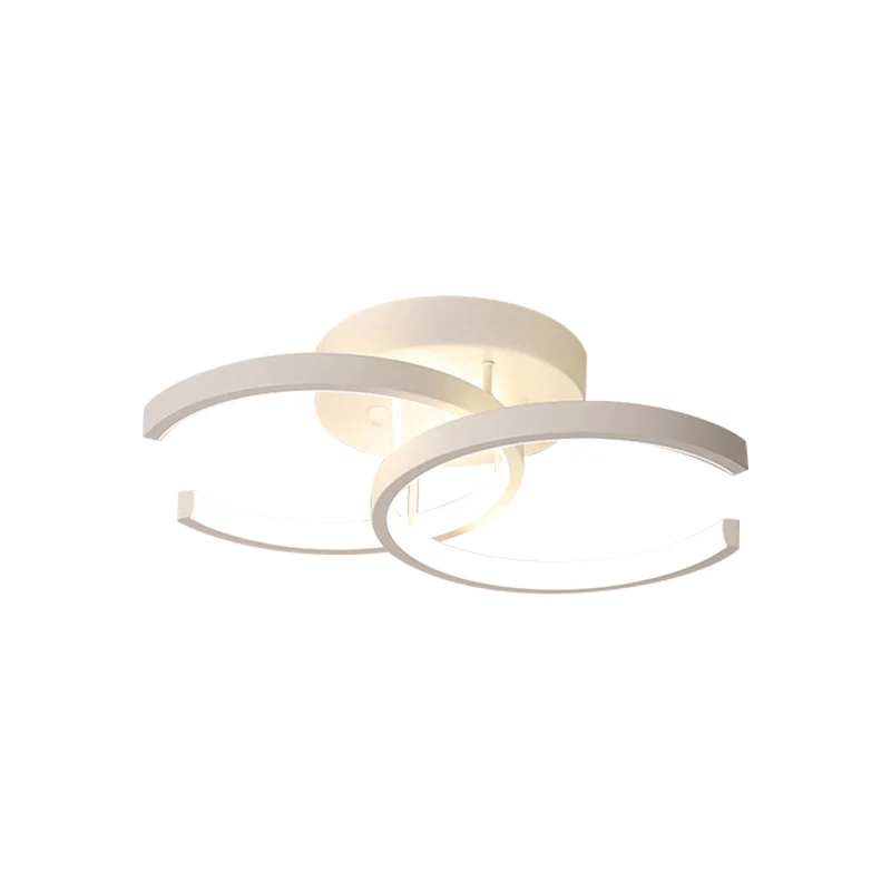 LED Corridor Semi Mount Lighting Modern White Ceiling Flush Dual C-Shape Van metaal Shade, Warm/White Light White