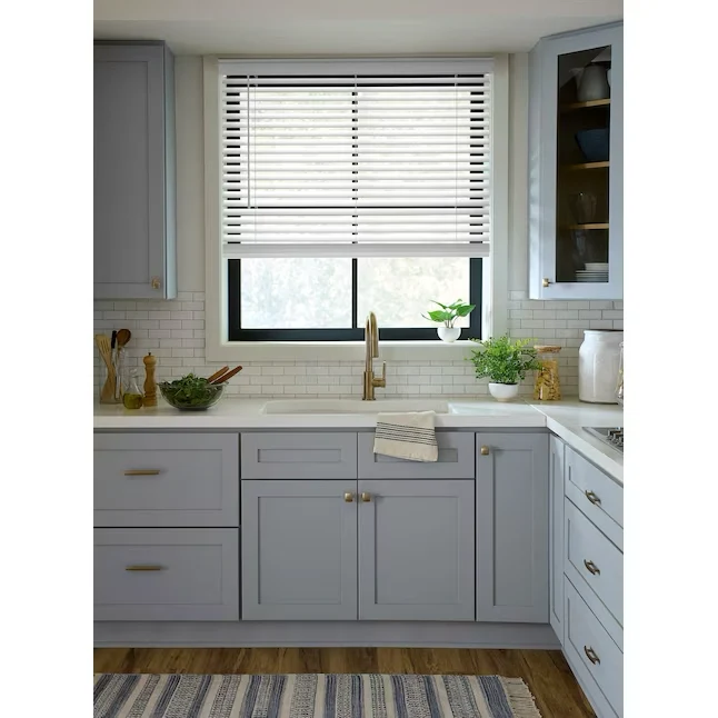 LEVOLOR Trim+Go 2- Slat Width 39- x 64- Cordless Sneeuwwit Faux Wood Room Darkening Horizontal Blinds