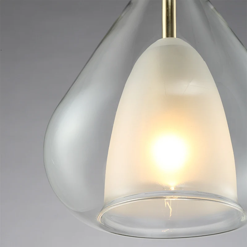 1 Light Hanging Pendant Lights Modern Tweemaal Glass Teardrop Pendant Lighting Living Room Gold