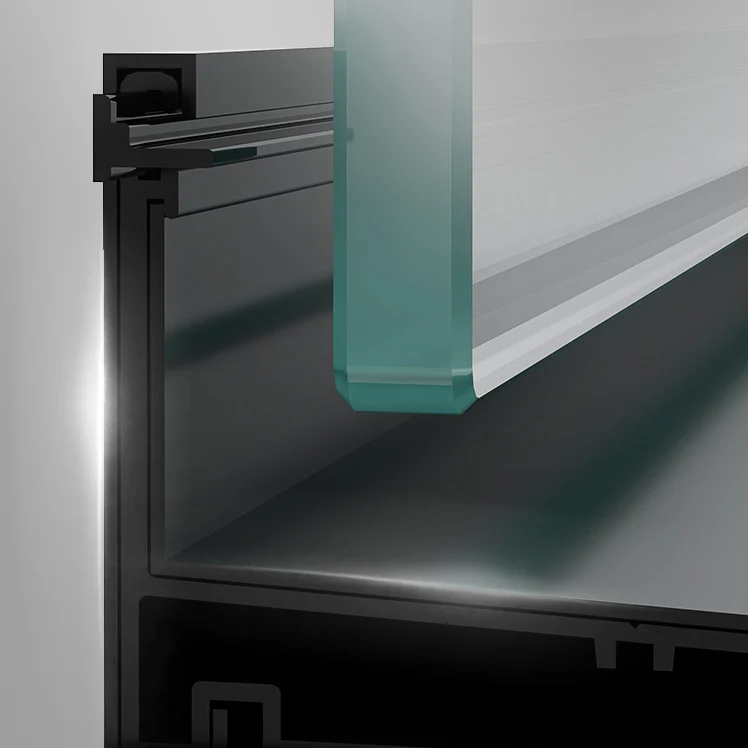 Linear Sliding Double Handles Shower Enclosure Metalen Semi-Frameless Shower Enclosure 39l