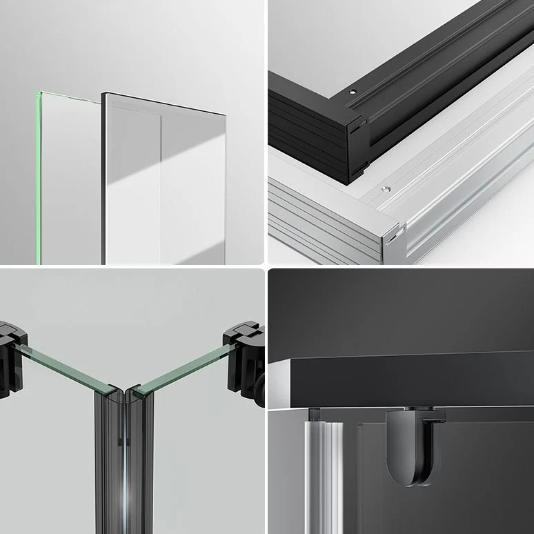Linear Sliding Double Handles Shower Enclosure Metalen Semi-Frameless Shower Enclosure 39l