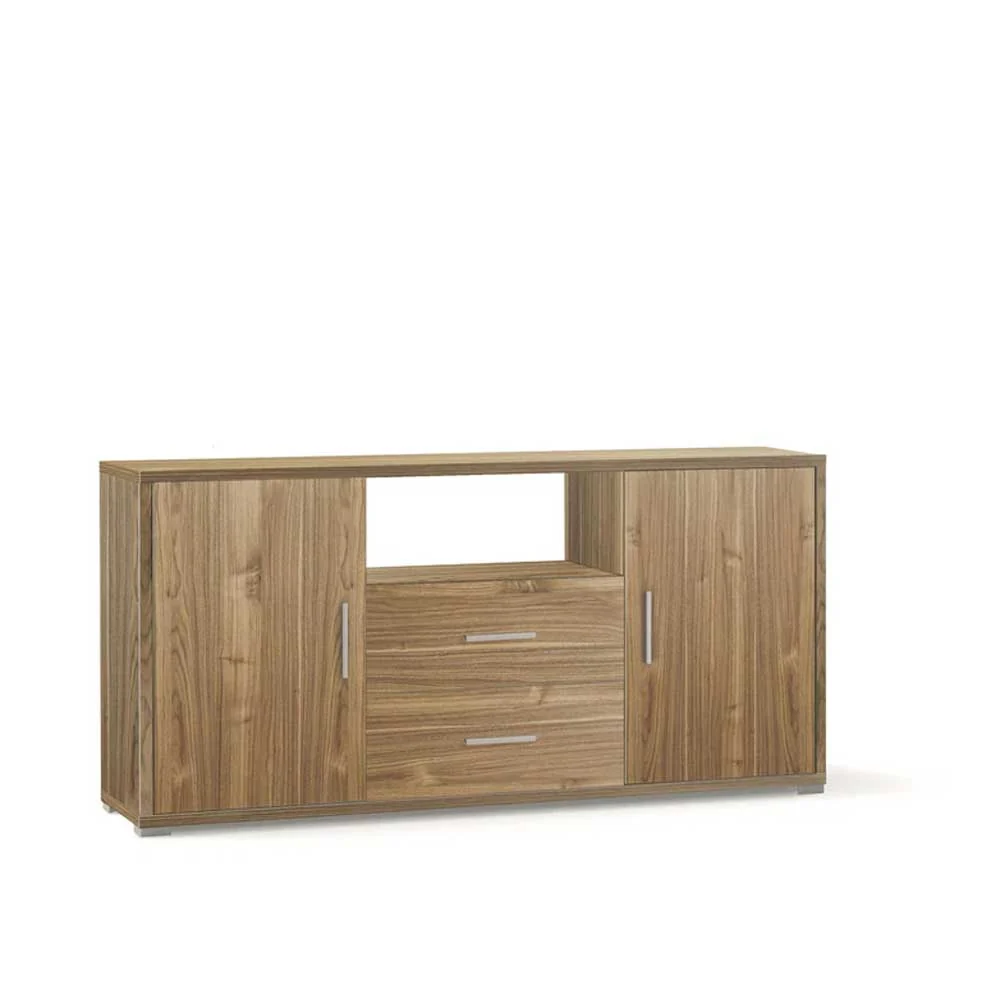 Living Room Cabinet 2 Doors and 2 Drawers Walnoot hout Stelvio Structure Finish / Walnut Stelvio Front Finish Sarmog