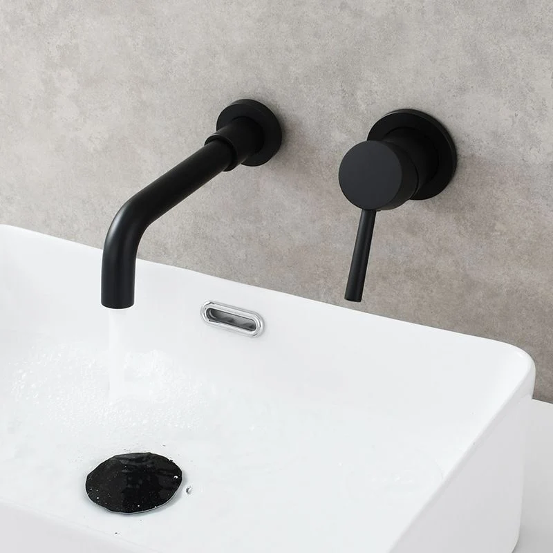 Los Hole Wall Mounted Bathroom Faucet Swivel Spout Basin Faucet Silver