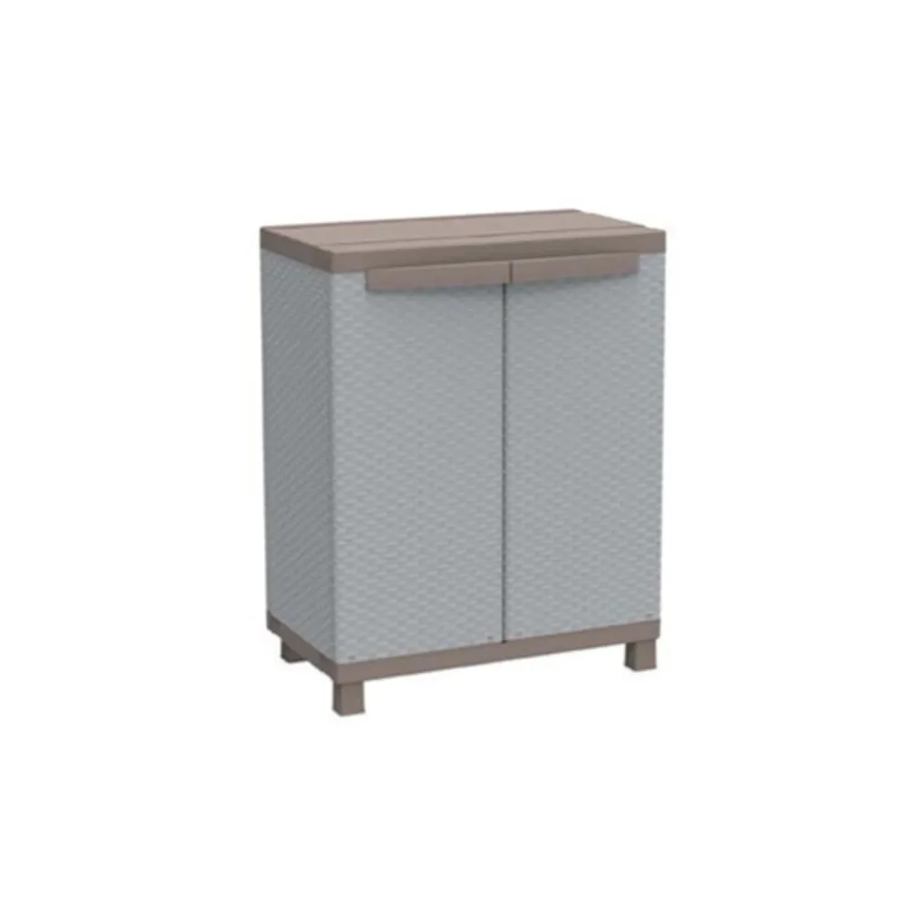 Low Terry wardrobe 2 doors - Gray/Dove grauw rattan effect