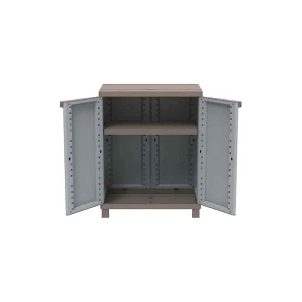 Low Terry wardrobe 2 doors - Gray/Dove grijs rattan effect