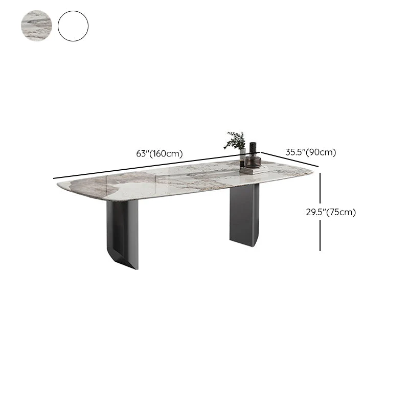 Luxury Tweevoudig Pedestal Dining Table Sintered Stone Dining Room Desk 51