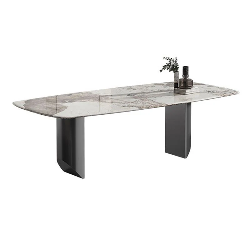 Luxury Tweevoudig Pedestal Dining Table Sintered Stone Dining Room Desk 51