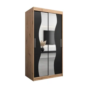 MADRYT KLEDINGKAST MET SCHUIFDEUREN 200/100/62 2 deuren (artisan/zwart)