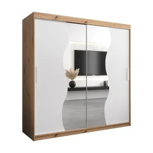 MADRYT KLEDINGKAST MET SCHUIFDEUREN 200/200/62 2 deuren (artisan/wit)