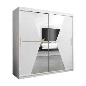 Maroko kledingkast met schuifdeuren 200/200/62 2 deuren (wit/wit)