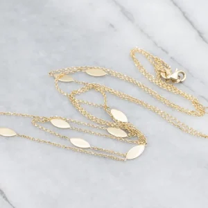 Marquise-Link Tweevoudig Strand Italian Gold Station Chain