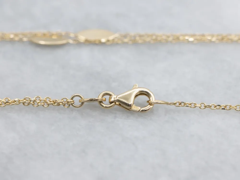 Marquise-Link Tweevoudig Strand Italian Gold Station Chain