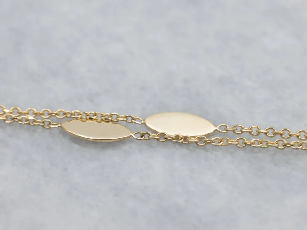 Marquise-Link Tweevoudig Strand Italian Gold Station Chain