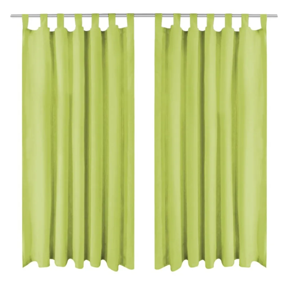 Micro-satijnen gordijnen met lussen 140x225 cm groen 2 st