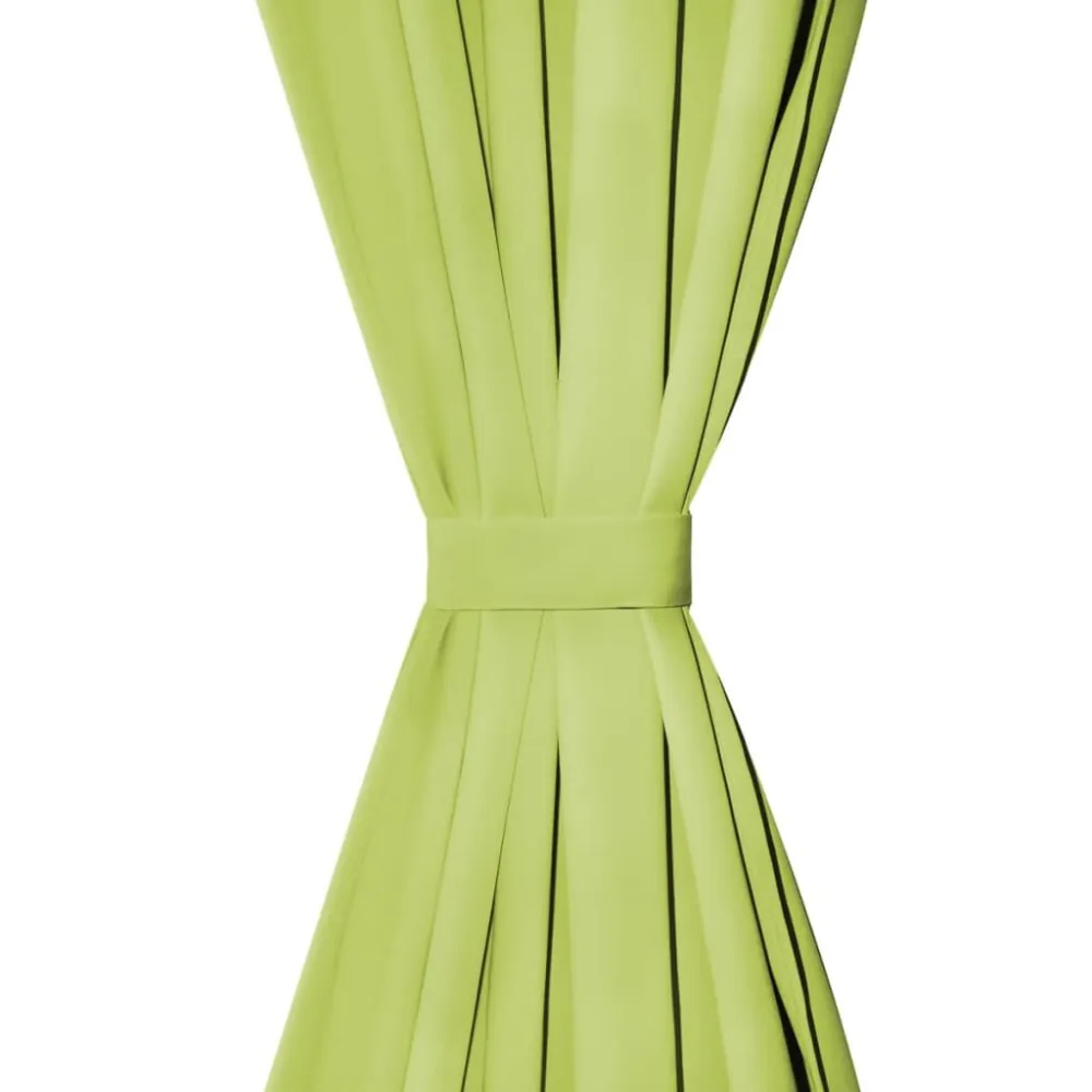 Micro-satijnen gordijnen met lussen 140x225 cm groen 2 st