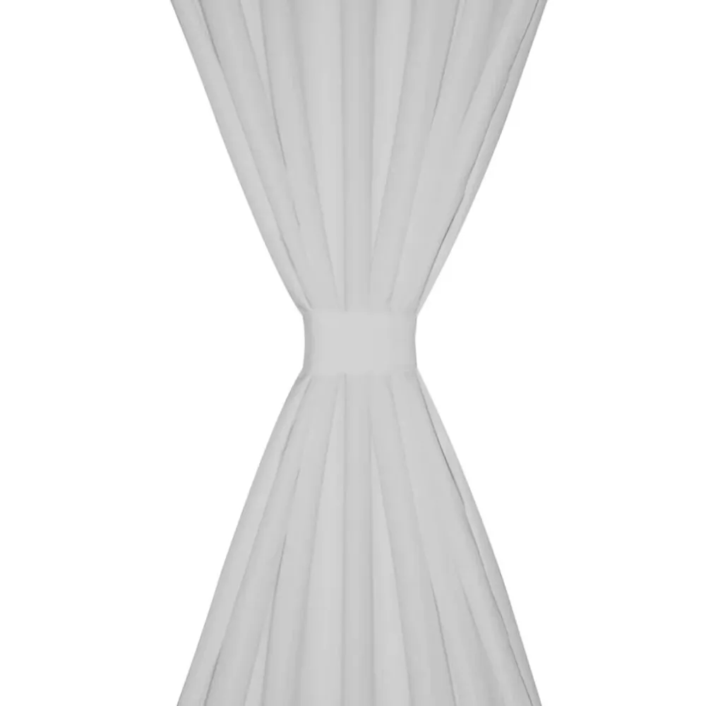 Micro-Satijnen Gordijnen met Ringen 140 x 175 cm 2 stuks (Creme)