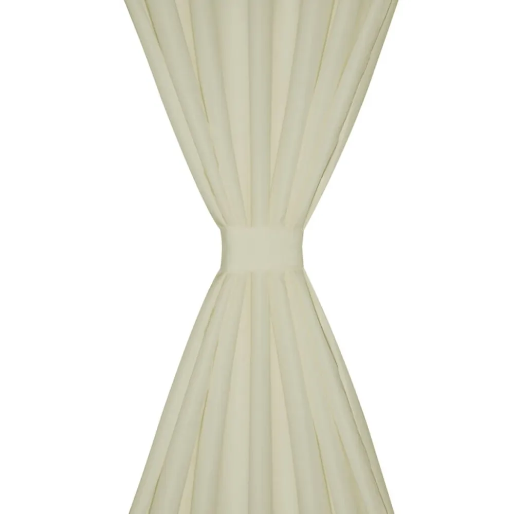 Micro-Satijnen Gordijnen met Ringen 140 x 175 cm 2 stuks (Creme)