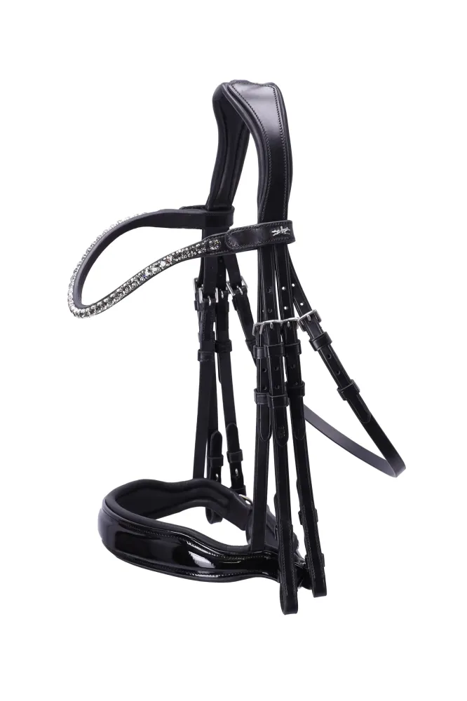 Milazzo Double Bridle black/patent/grey F