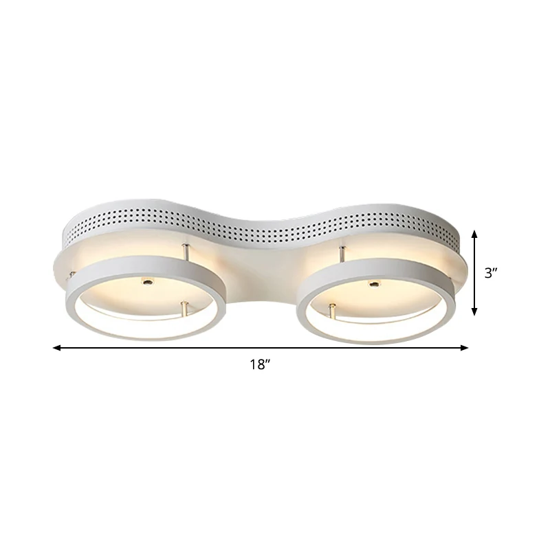 Minimale witte dubbele ronde plafondlamp acryl LED gang inbouwarmatuur warm/wit zacht