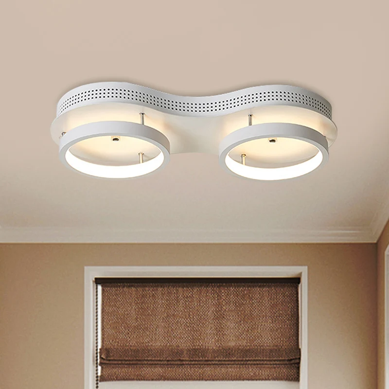 Minimale witte dubbele ronde plafondlamp acryl LED gang inbouwarmatuur warm/wit zacht