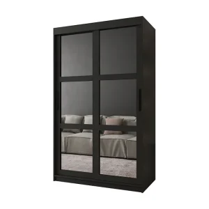 MIROR KLEDINGKAST MET SCHUIFDEUREN 200/120/62 2 deuren (zwart)