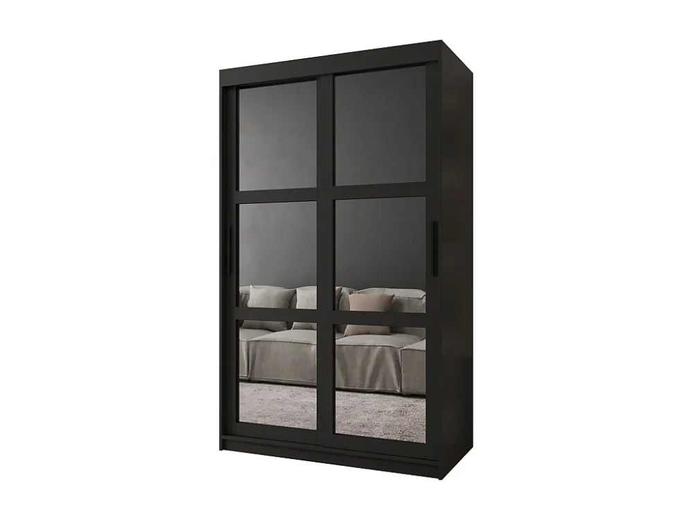 MIROR KLEDINGKAST MET SCHUIFDEUREN 200/120/62 2 deuren (zwart)