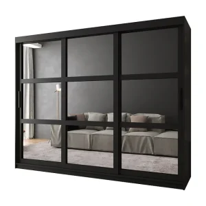 MIROR KLEDINGKAST MET SCHUIFDEUREN 200/250/62 2 deuren (zwart)