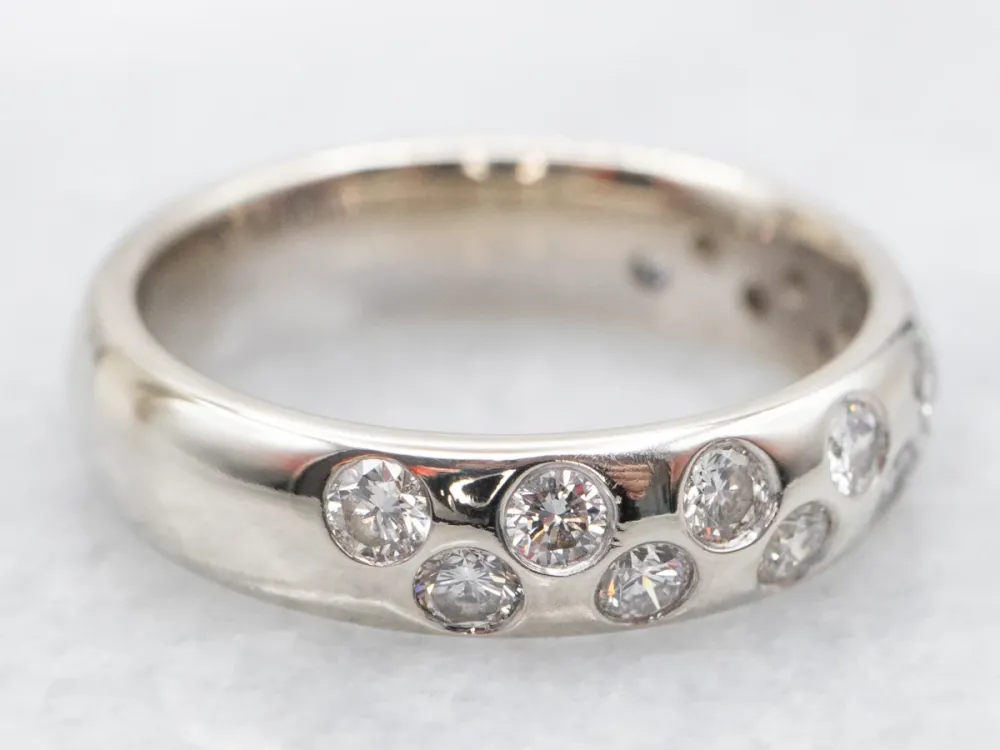 Modern Flush Set Tweemaal Row Diamond Band
