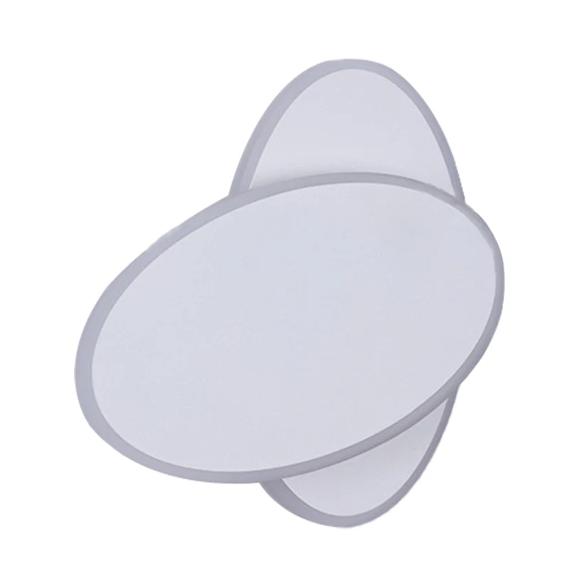 Modern LED Sconce Light White/Black Finish Double Oval Wall Lamp Fixture Kunststof glas Shade Warm/White Light White