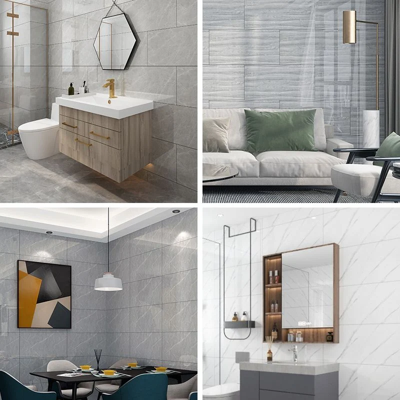 Modern Marbling Single Tile Watervast Backsplash Rectangular Wall Tile Cream