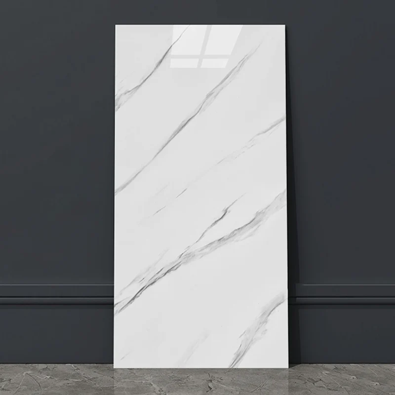Modern Marbling Single Tile Watervast Backsplash Rectangular Wall Tile Cream