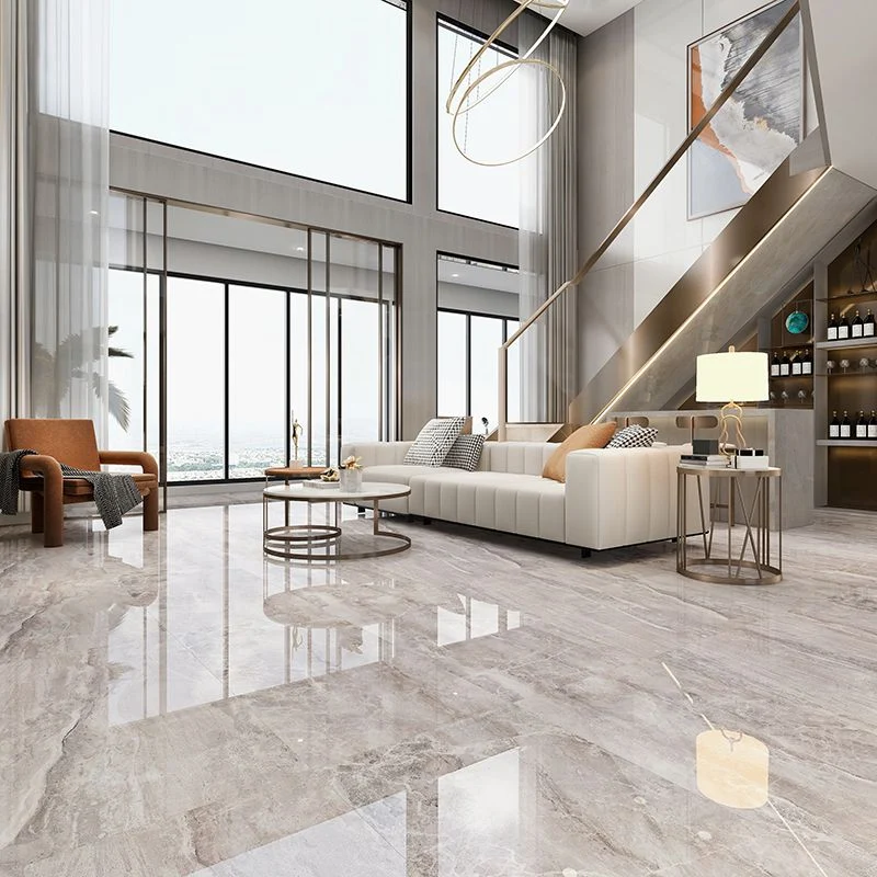 Modern Porcelain Singular Tile Marble Gebloemd Textured Wall Tile Gray