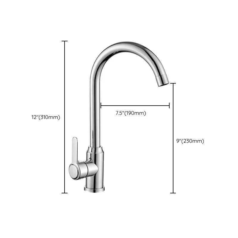 Modern Single Handle Kitchen Faucet 304 Roestvrij staal Steel Faucet Chrome