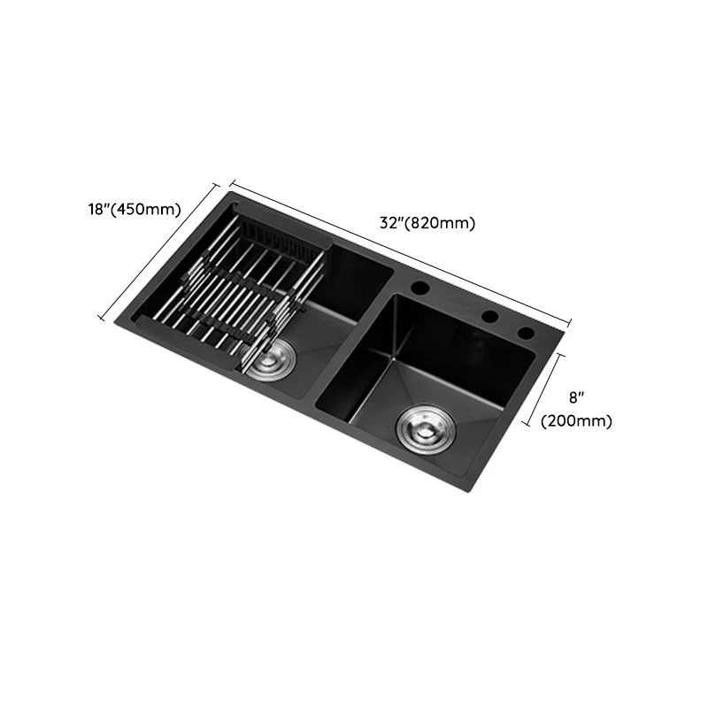 Modern Style Kitchen Sink Soundproof Design Drop- Stainless Steel Kitchen Tweeling Sink 28l