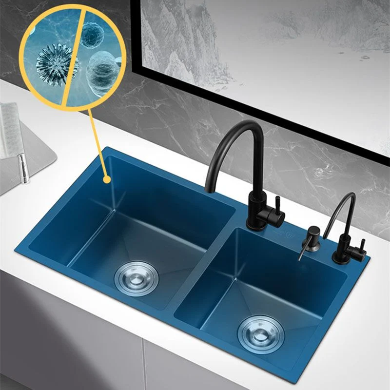 Modern Style Kitchen Sink Soundproof Design Drop- Stainless Rvs Kitchen Double Sink 28l