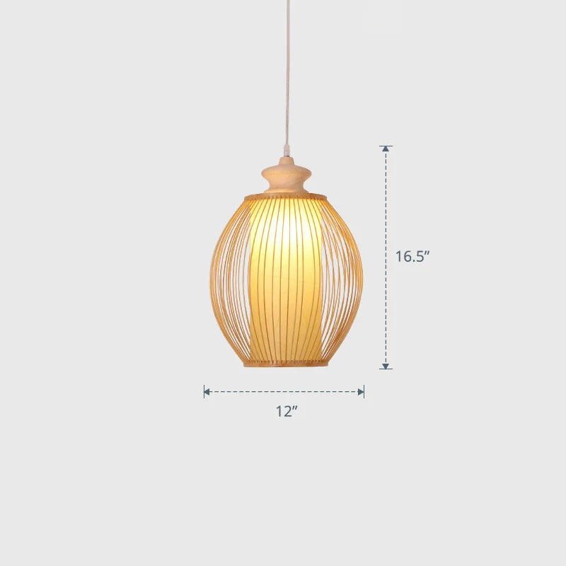 Moderne stijl handgeweven plafondlamp bamboe enkel restaurant hangende hanglamp