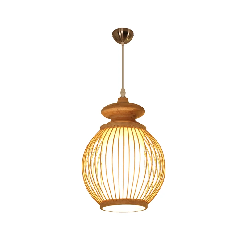 Moderne stijl handgeweven plafondlamp bamboe enkel restaurant hangende hanglamp