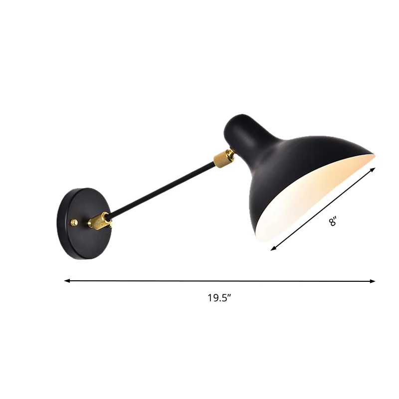Modernist Style Duckbill Sconce Lighting Metallic 1 Light Living Room Wall Mounted Lamp Black/Grey White