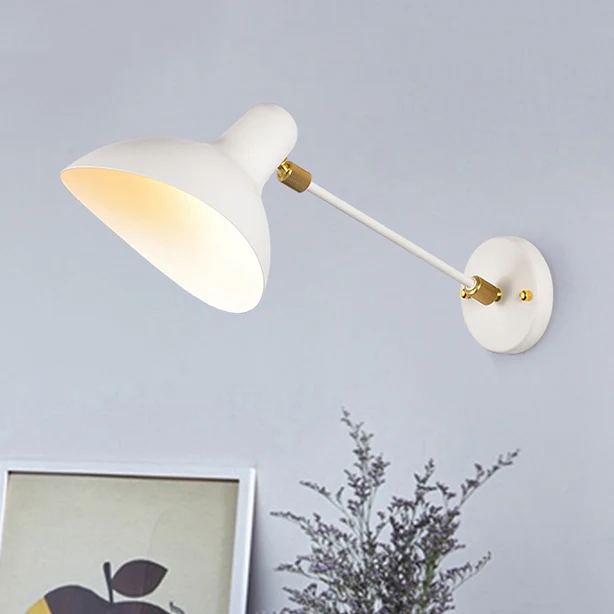 Modernist Style Duckbill Sconce Lighting Metallic 1 Light Living Room Wall Mounted Lamp Black/Grey White