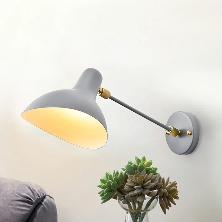 Modernist Style Duckbill Sconce Lighting Metallic 1 Light Living Room Wall Mounted Lamp Black/Grey White