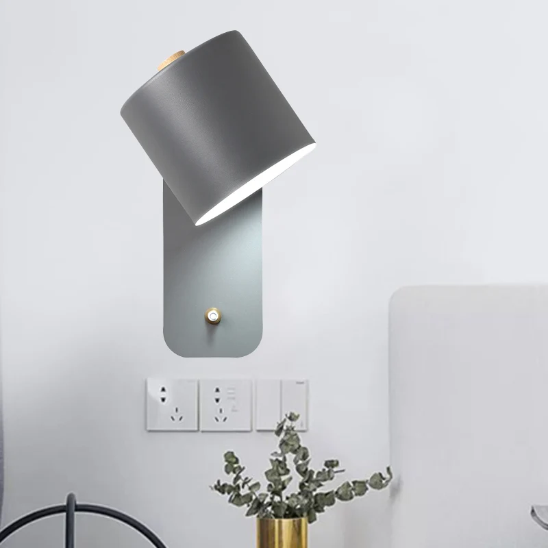 Modernistische metalen wandverlichtingsarmatuur met 1 lampbuis grijs/groen met rechthoekig achterpaneel