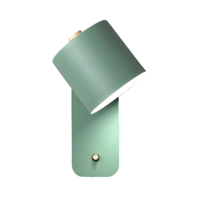 Modernistische metalen wandverlichtingsarmatuur met 1 lampbuis grijs/groen met rechthoekig achterpaneel